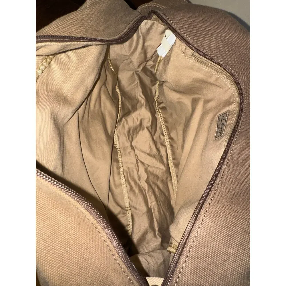 Vintage L.L. Bean Canvas & Leather Field Messenger Bag Crossbody Khaki 90s/00s